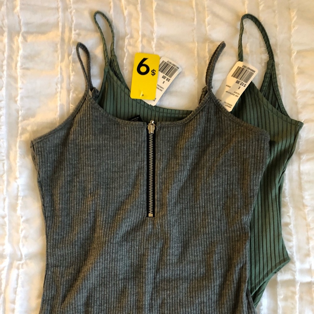 Forever 21 BODYSUITS - Green & Grey